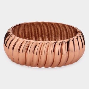 Copper Abstract Metal Hinged Bracelets
